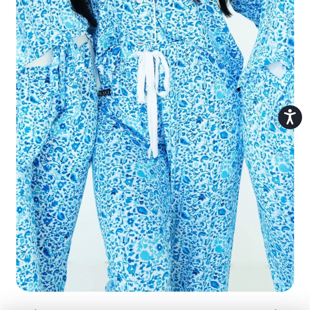 Blue Patterned Women's Pajama Set